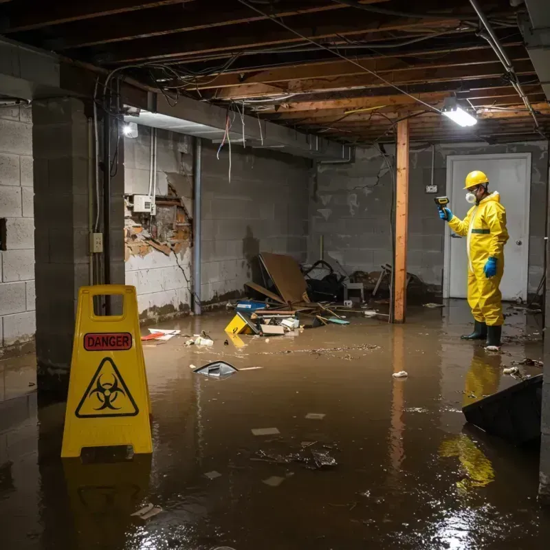 Flooded Basement Electrical Hazard in Macon County, AL Property